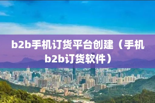 b2b手机订货平台创建（手机b2b订货软件）