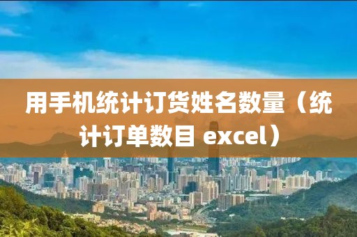 用手机统计订货姓名数量（统计订单数目 excel）