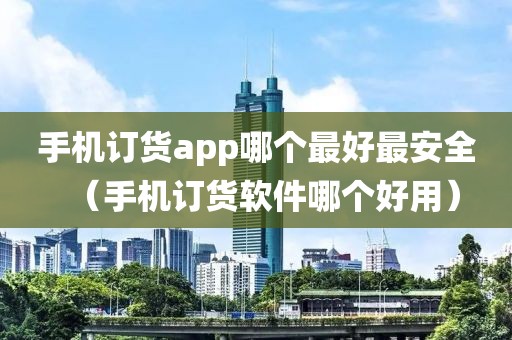 手机订货app哪个最好最安全（手机订货软件哪个好用）