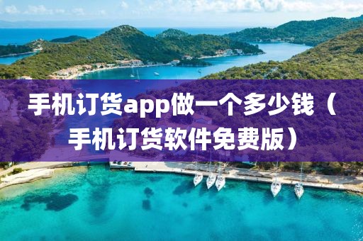 手机订货app做一个多少钱（手机订货软件免费版）