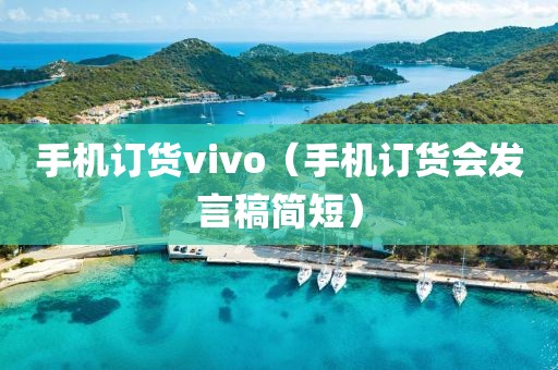 手机订货vivo（手机订货会发言稿简短）