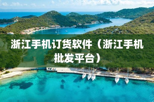 浙江手机订货软件（浙江手机批发平台）