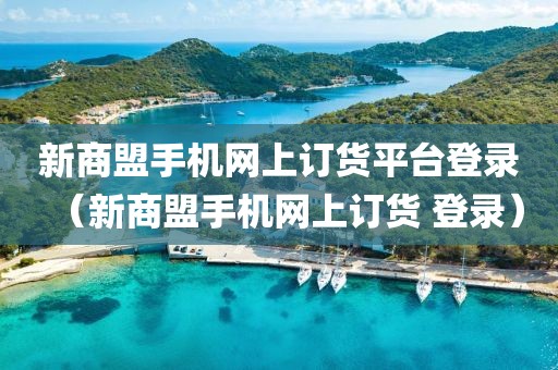 新商盟手机网上订货平台登录（新商盟手机网上订货 登录）